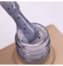 Nail base DARK Yogurt Base No. 02, milky with black and white crumbs, 10 ml