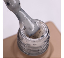 Nail base DARK Yogurt Base No. 03, milky yellow with black and white crumbs, 10 ml