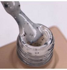 База для нігтів DARK Yogurt Base №03, молочно-жовта з чорно-білою крошкою, 10 мл