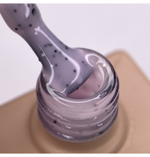 База для нігтів DARK Yogurt Base №04, молочно-рожева з чорно-білою крошкою, 10 мл