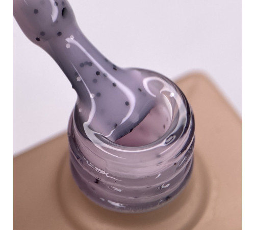 База для нігтів DARK Yogurt Base №04, молочно-рожева з чорно-білою крошкою, 10 мл