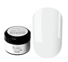 База для нігтів Komilfo Milky White Intense, біла, банка 30 мл