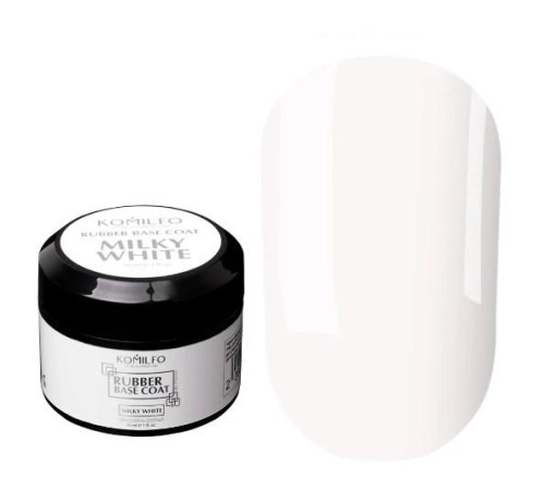 Komilfo Milky White nail base, milky white, can of 30 ml