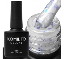Nail base Komilfo Potal Base P013, milky gray with multi-colored potal, 8 ml