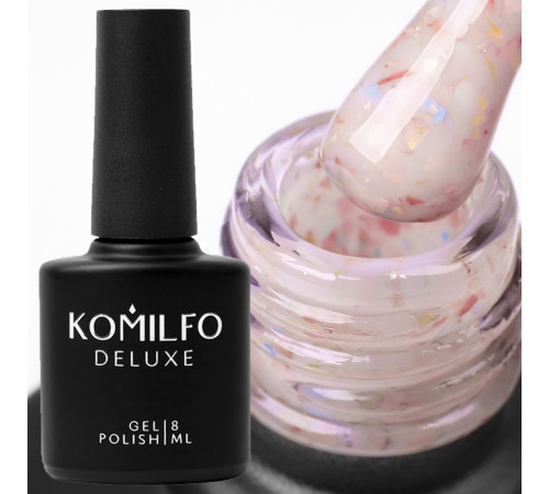 Base for nails Komilfo Potal Base P020, peach-beige with potal, 8 ml