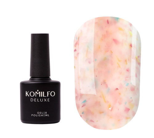 Base for nails Komilfo Potal Base P020, peach-beige with potal, 8 ml