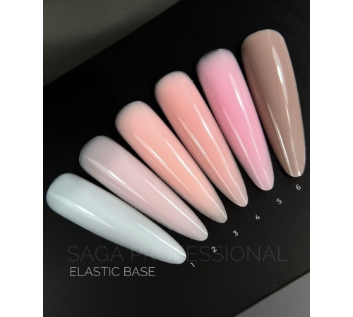 Saga Elastic Nail Base Coat No. 02, milky pink, 30 ml
