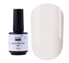 База камуфлююча Kira Nails French Base Milk №001 молочна, 15 мл