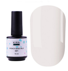 База камуфлирующая Kira Nails French Base Milk №001 молочная, 15 мл