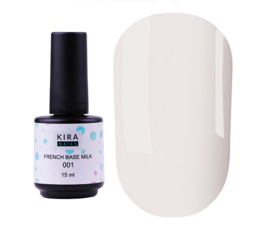 База камуфлирующая Kira Nails French Base Milk №001 молочная, 15 мл