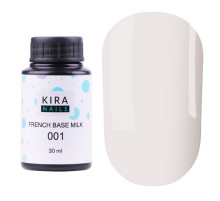 База камуфлююча Kira Nails French Base Milk №001 молочна, 30 мл