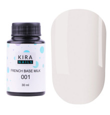 База камуфлирующая Kira Nails French Base Milk №001 молочная, 30 мл
