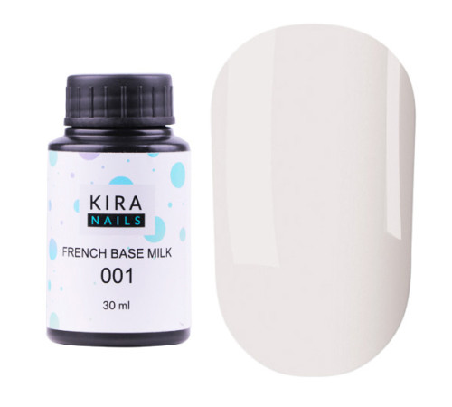 База камуфлююча Kira Nails French Base Milk №001 молочна, 30 мл