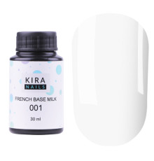 База камуфлююча Kira Nails French Base Milk №001 молочна, 30 мл