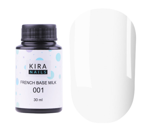 База камуфлююча Kira Nails French Base Milk №001 молочна, 30 мл