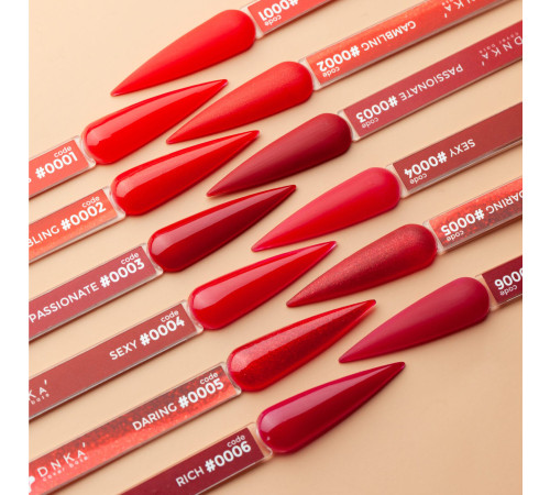 Color base DNKA Cover base No. 002 Gambling red with microglitter, 12 ml