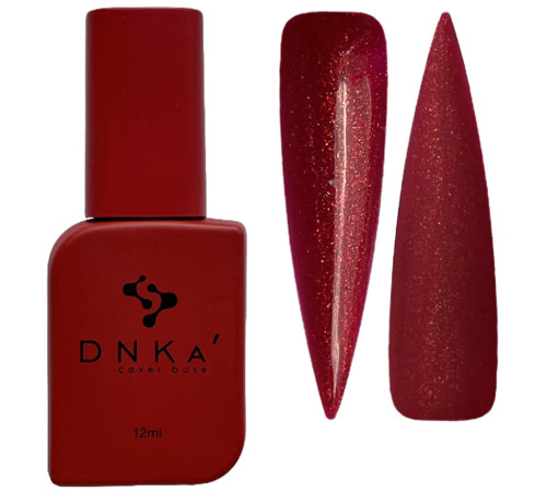 База кольорова DNKA Cover base №005 Daring червона з блискітками, 12 мл