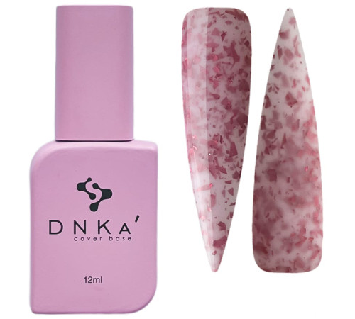 База кольорова DNKA Cover base №010А Lovely рожева з поталлю, 12 мл