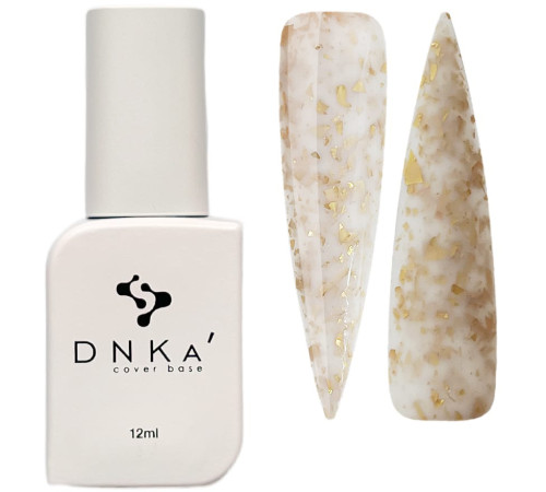 База кольорова DNKA Cover base №011 Famous молочна з золотою поталлю, 12 мл