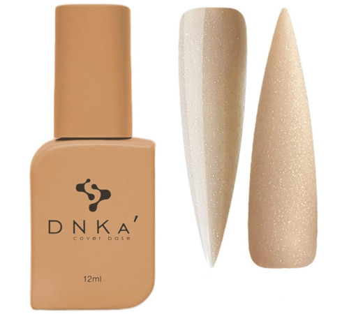 База кольорова DNKA Cover base №028 Mysterious бежева з голографічними блискітками, 12 мл