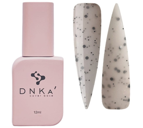 База кольорова DNKA Cover base №037А Supreme сіро-рожева з чорно-білими крихтами, 12 мл