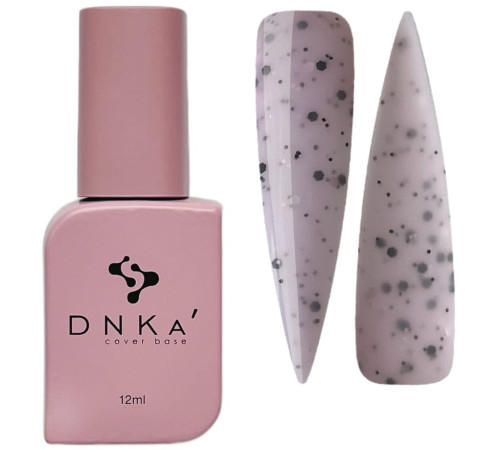 База кольорова DNKA Cover base №039A Different рожева з чорно-білими крихтами, 12 мл