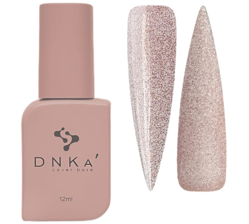 Color base DNKA Cover base №041 Stunning transparent beige with holographic sparkles, 12 ml