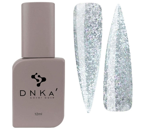 База кольорова DNKA Cover base №049 Hype світловідбиваюча з кольоровими крихтами, 12 мл