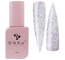 База кольорова DNKA Cover base №050 Fancy світловідбиваюча з рожевими крихтами, 12 мл
