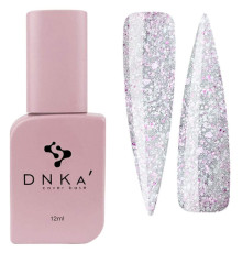 База кольорова DNKA Cover base №050 Fancy світловідбиваюча з рожевими крихтами, 12 мл