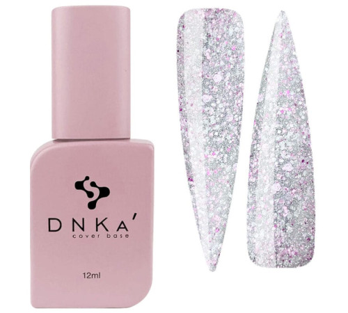 База цветная DNKA Cover base №050 Fancy светоотражающая с розовыми крошками, 12 мл