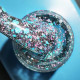 База кольорова DNKA Cover base №053 Glowing світловідбиваюча з блакитними крихтами, 12 мл