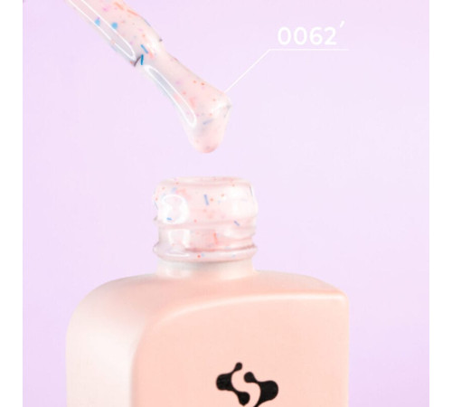 Color base DNKA Cover base No. 062 Mellow light pink with confetti, 12 ml