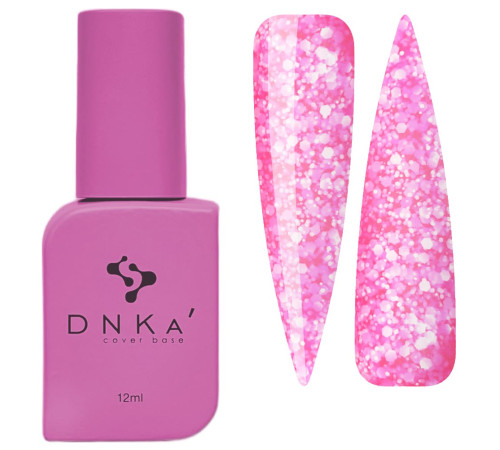 Color base DNKA Cover base No. 065 Kiss pink with flakes, 12 ml