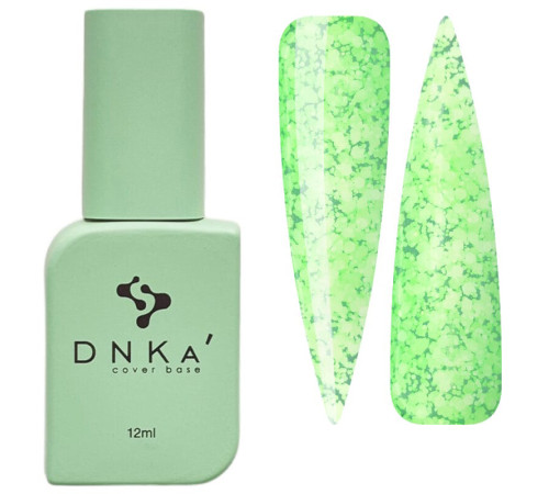 База кольорова DNKA Cover base №069 Relax салатова з хлоп`ями, 12 мл