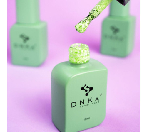 База кольорова DNKA Cover base №069 Relax салатова з хлоп`ями, 12 мл