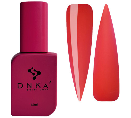 База кольорова DNKA Cover base №077 Campari неоново-червоний, 12 мл