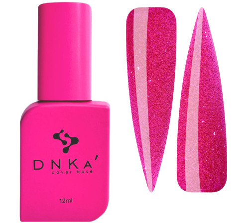 База кольорова DNKA Cover base №085 Glam світловідбиваючий малиновий, 12 мл