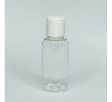A transparent jar with a flip-top lid of 30 ml