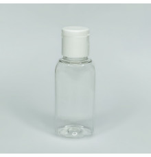 A transparent jar with a flip-top lid of 30 ml