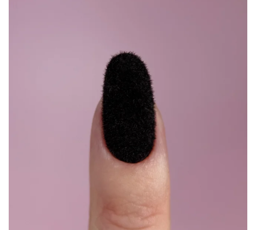 Velvet nail powder EASY Fluffy Black, black