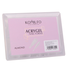 Верхні форми для нарощування Komilfo Acryl Gel Nail Forms Almond мигдаль, 120 шт