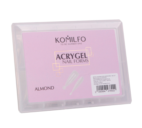 Верхні форми для нарощування Komilfo Acryl Gel Nail Forms Almond мигдаль, 120 шт