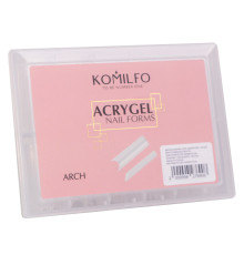 Верхні форми для нарощування Komilfo Acryl Gel Nail Forms Arch арочні, 120 шт