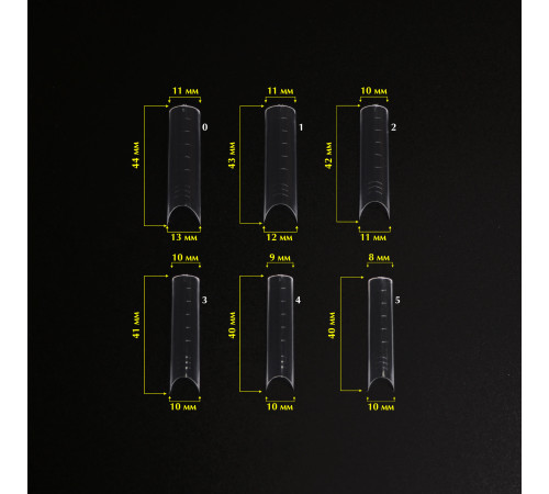 Верхні форми для нарощування Komilfo Acryl Gel Nail Forms Arch арочні, 120 шт