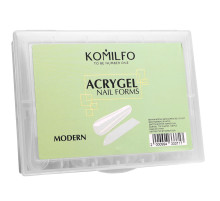 Верхні форми для нарощування Komilfo Acryl Gel Nail Forms Modern мигдаль, 120 шт