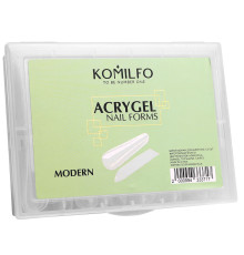 Верхні форми для нарощування Komilfo Acryl Gel Nail Forms Modern мигдаль, 120 шт