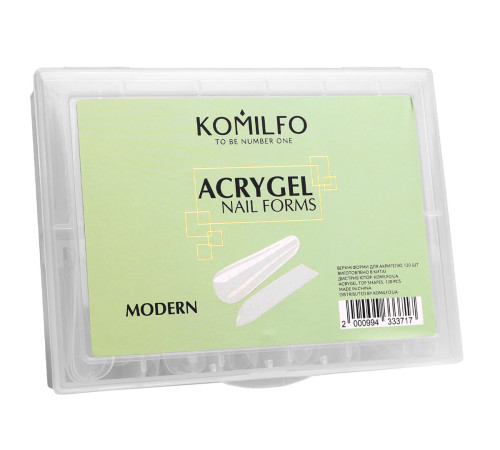 Верхні форми для нарощування Komilfo Acryl Gel Nail Forms Modern мигдаль, 120 шт