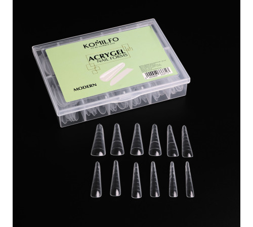 Верхні форми для нарощування Komilfo Acryl Gel Nail Forms Modern мигдаль, 120 шт
