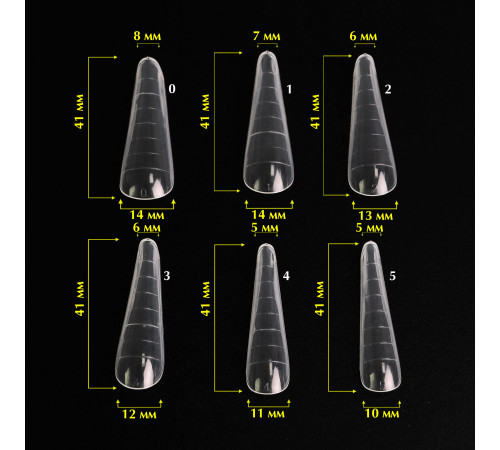 Верхні форми для нарощування Komilfo Acryl Gel Nail Forms Modern мигдаль, 120 шт